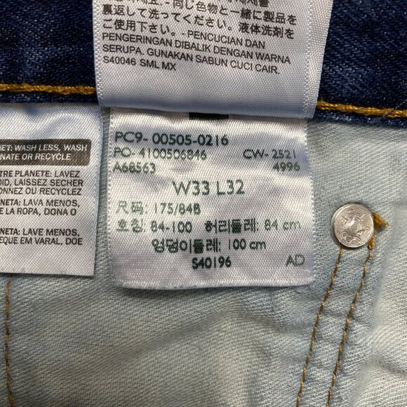 Levis 505 Jeans Mens 33 Blue Denim Straight Leg Medium Washed - Picture 7 of 13